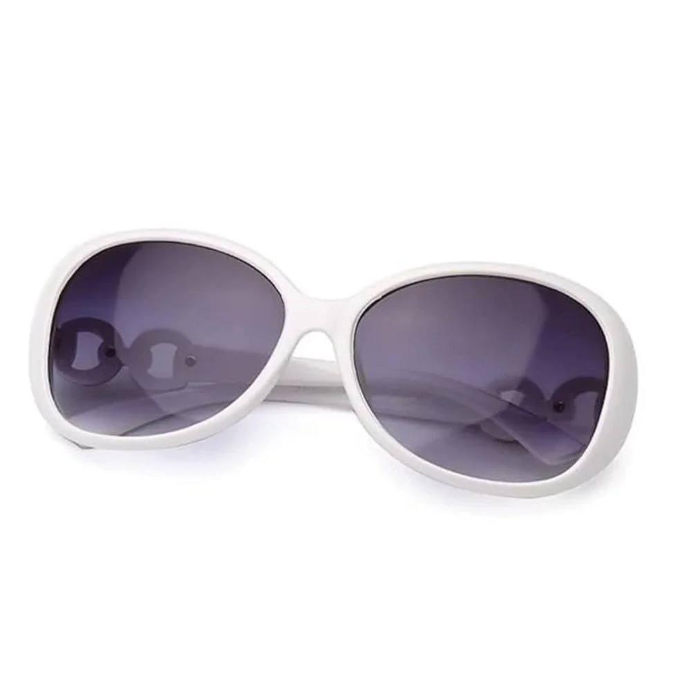 Sunglasses White Frame Women Eyeglasses Double Ring Accents Elegant Lentes Gafas